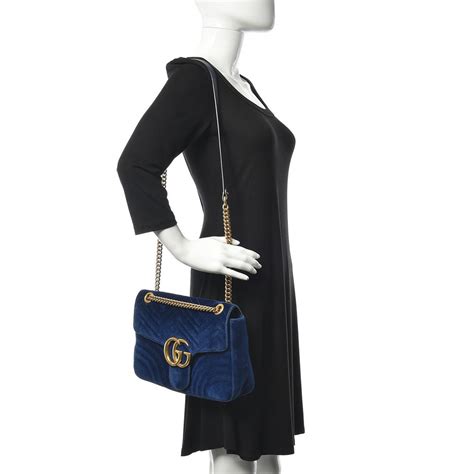 gucci blue velvet bag|gucci matelasse bag.